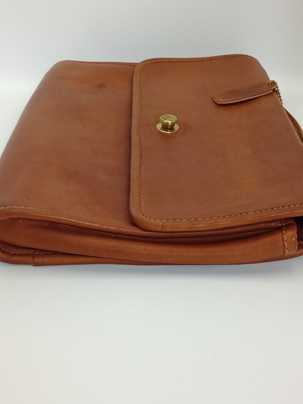 1990 Vintage Coach Avenue Bag British Tan Leather Crossbody Shoulder Bag